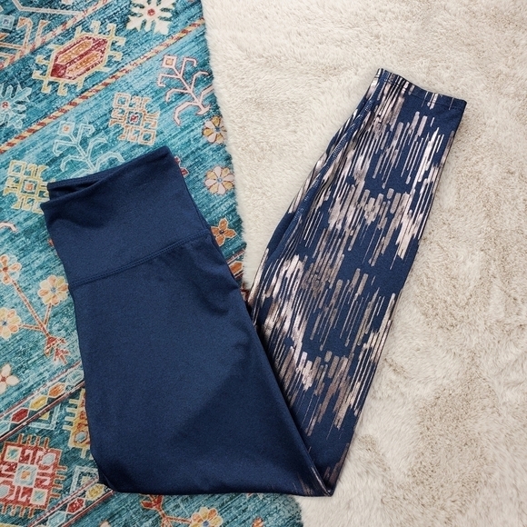 Joy Lab Blue Metallic Ankle Legging XS - Picture 1 of 8